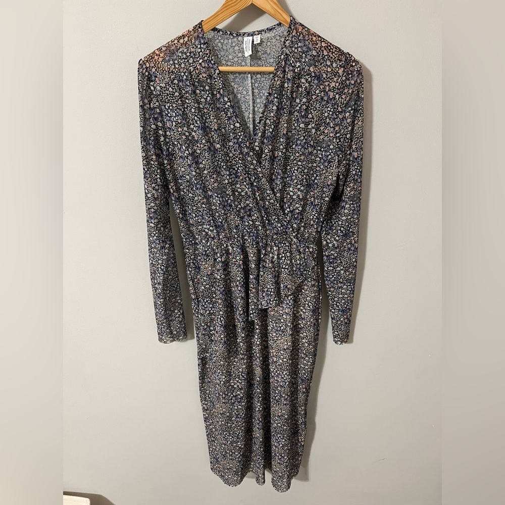 & OTHER STORIES Sheer Floral Midi Ruffle Dress Size 10 - Picture 4 of 13